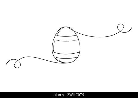 Egg line art. Continuous one line drawing of whole egg. Vector illustration. EPS 10. Stock image. Stock Vector