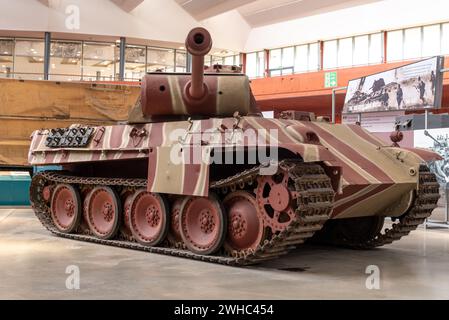 WW2 German Panther tank on display at Bovington tank museum.  January 2024. Stock Photo