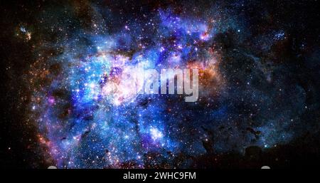 Nebula gas cloud in deep outer space Stock Photo