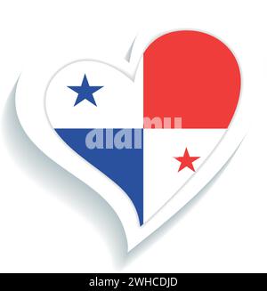 Isolated heart shape with the flag of Panama Vector Stock Vector