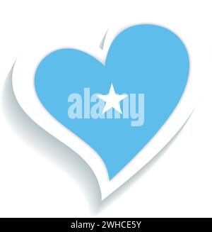 Isolated heart shape with the flag of Somalia Vector Stock Vector