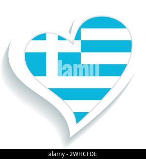 Isolated heart shape with the flag of Greece Vector Stock Vector