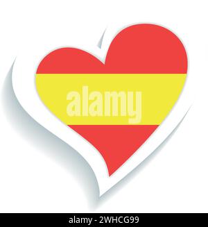 Isolated heart shape with the flag of Spain Vector Stock Vector