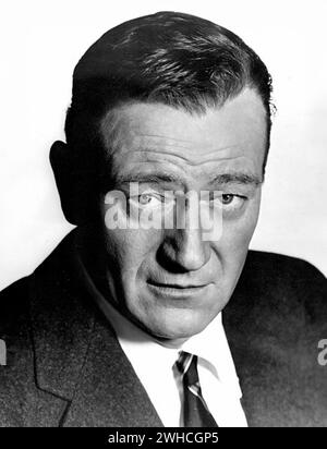 John Wayne. Portrait of the American actor, Marion Robert Morrison (1907-1979), publicity still c. 1965 Stock Photo