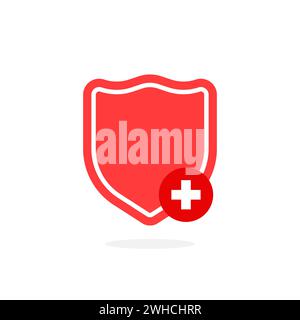 red shield like protection of health Stock Vector