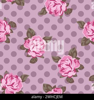 seamless pattern rose flower with background Stock Vector