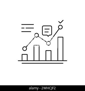 thin line positive analytics like kpi icon Stock Vector