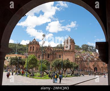 Historic Cathedral of Cusco or Cathedral Basilica of the Assumption of the Virgin Mary at Plaza de Armas, Old Town, Cusco, Cusco Province, Peru Stock Photo