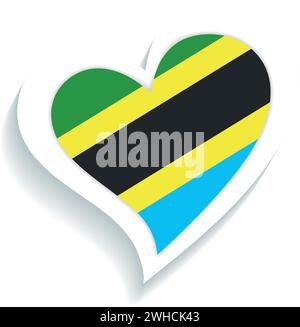 Tanzania national flag in heart shape vector illustration Stock Vector ...