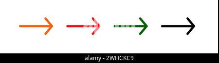 Set of colored arrows isolated on white background Stock Photo