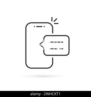 popup message or voicemail in linear phone Stock Vector