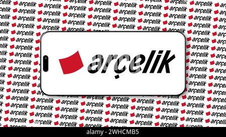 Istanbul, Turkey - 7 February 2024: Arcelik brand logo on smartphone ...