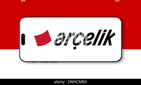 Istanbul, Turkey - 7 February 2024: Arcelik brand logo on smartphone ...