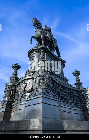 King John Monument, Saxony, Theatre Square, Dresden, Saxony, Germany Stock Photo