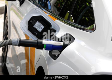 Refuelling a Toyota Mirai at a hydrogen filling station, Berlin, 17.05.2021 Stock Photo