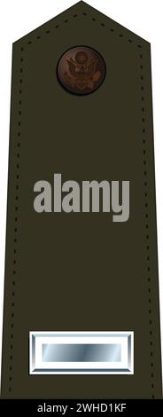 Shoulder pad for army green service uniform of the USA FIRST LIEUTENANT army officer Stock Vector