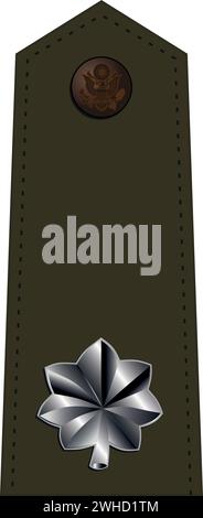 Shoulder pad for army green service uniform of the USA LIEUTENANT COLONEL army officer Stock Vector