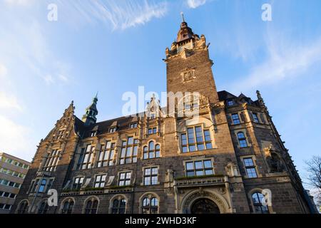 Administration building, town hall, neo-Gothic, Elberfeld, Wuppertal, North Rhine-Westphalia, Germany Stock Photo