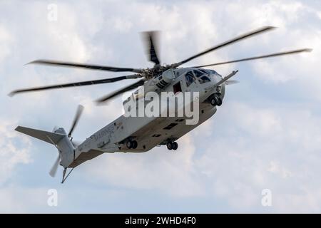 U.S. Marines flying a CH-53K King Stallion heavy-lift helicopter ...