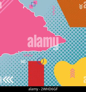 Colored comic page background with halftone effects Vector Stock Vector