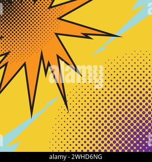 Colored comic page background with halftone effects Vector Stock Vector