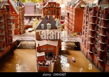 Miniatur Wunderland Hamburg in Germany, Speicherstadt, museum with miniature model construction of the world, 12.12.2023 Stock Photo