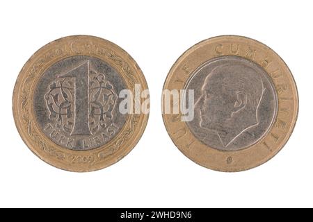 One Turkish lira coin Stock Photo
