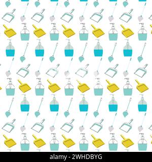 Seamless pattern background with cleaning product icons Vector Stock Vector