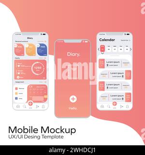 Colored mobile app mockup templates Vector Stock Vector Image & Art - Alamy