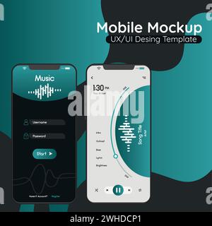 Colored mobile app mockup templates Vector Stock Vector Image & Art - Alamy