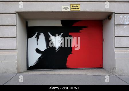 Austria, Vienna, Impressions, painted garage door Stock Photo