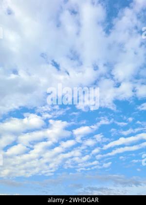 blue sky with white clouds on a sunny day Stock Photo