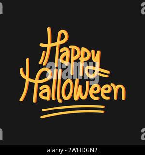 Happy Halloween vector typography illustration. Spooky Halloween typography design. Halloween free hand lettering. Halloween poster, banner, template Stock Vector