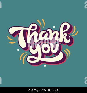 Thank You Hand drawn lettering vector illustration. Thank You calligraphy. Thank you greeting card. Thank You typography for Thanks giving day Stock Vector