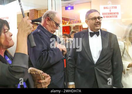 Sanremo, Italia. 09th Feb, 2024. Sanremo 9 Febbraio 2024 Alberto di Monaco a Sanremo con Giovanni Toti Adriano Conte/LaPresse Credit: LaPresse/Alamy Live News Stock Photo