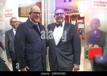 Sanremo, Italia. 09th Feb, 2024. Sanremo 9 Febbraio 2024 Alberto di Monaco a Sanremo con Giovanni Toti Adriano Conte/LaPresse Credit: LaPresse/Alamy Live News Stock Photo