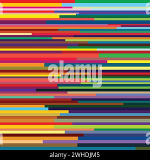 Abstract geometric striped colorful background; Hot colored stripes and cold colored stripes Stock Vector