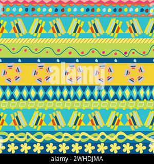 A colorful repeating seamless bandana print pattern. Stock Vector