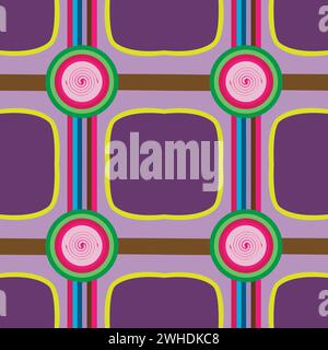 abstract background with circles spiral and curved lines; in the middle a big circle with a spiral Stock Vector