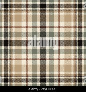 Seamless vector plaid pattern beige, green and orange for textile design. Tartan plaid background. Vector illustration Stock Vector