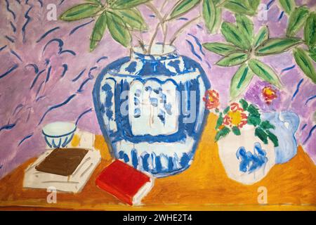 A portion of Henri Matisse's 1934 oil on canvas painting 'Interior with Dog' at the Baltimore Museum of Art Stock Photo