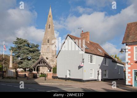 Kimbolton village and St Andrews church in the Hungtingdon region of Cambridgshire, England Stock Photo