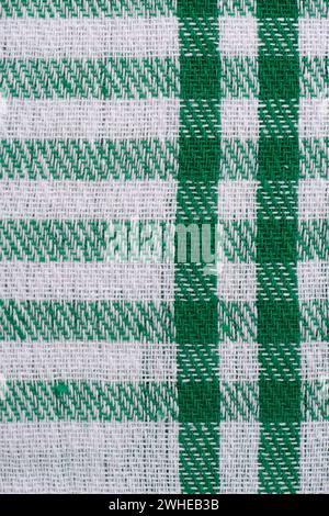 Green checked fabric Stock Photo