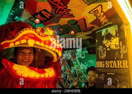 Moscow, Russia. 9th of February, 2024. Participants are seen during the opening ceremony of the Moscow Festival of Chinese New Year in Kamergersky Lane in central Moscow, Russia. Credit: Nikolay Vinokurov/Alamy Live News Stock Photo