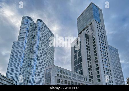 '24.11.2023, Germany, Berlin, Berlin - Towers of the Upper West (left) and the Zoofenster with the Hotel Waldorf Astoria. 00S231124D146CAROEX.JPG [MOD Stock Photo