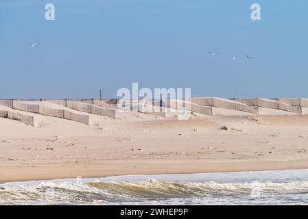 Sandy beach and dunes in Portugal Stock Photo