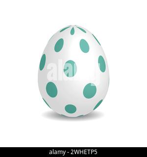 Simple white Easter egg with green dots Stock Vector