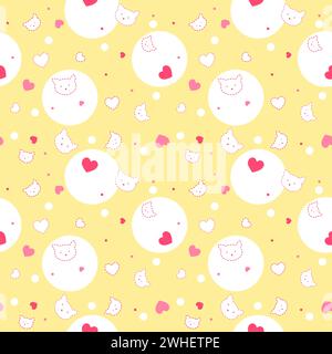 Cats, seamless pattern, cute texture Stock Vector