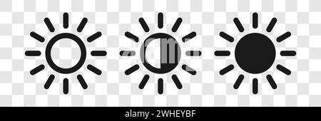 brightness control from bright to dark Stock Vector