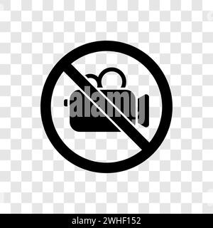 prohibition on taking photos and videos using smartphones and cameras Stock Vector